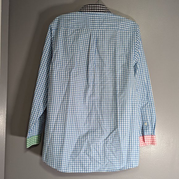 Vineyard Vines Whale Gingham Harbor Party Lights Button Down -Boys X… - Picture 7 of 12